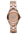 Accent your business attire with glowing warmth with this rose-gold hued watch from AX Armani Exchange.