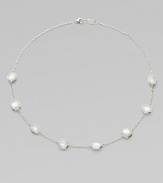 From the Scultura Collection. Especially feminine mother-of-pearl cabochons on a delicate sterling silver chain.Mother-of-pearl Sterling silver Length, 16-18 Lobster clasp Imported