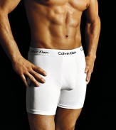 Ultra-soft modal boxer brief. Updated logo waistband for maximum comfort. Body defining fit. Pouch front.