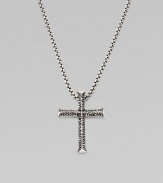 A handsome, utterly modern cross in pure sterling silver. Sterling silver Pendant, about 1½ long Necklace, about 20 long Imported 