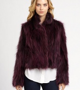 EXCLUSIVELY AT SAKS.COM Lush raccoon fur elevates this cropped topper to instant glamour girl status.Oversized dyed raccoon collarLong sleevesHook-and-eye closureSlash pocketsAbout 21 from shoulder to hemFully linedWoolSpecialist dry cleanImportedFur origin: Greece/USA