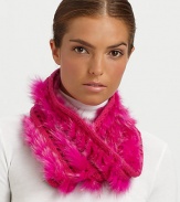 EXCLUSIVELY AT SAKS.COM. Woven coyote fur is dyed and twisted with ultra-soft merino wool in an infinity loop.Dyed coyote furMerino woolDry cleanImportedFur origin: USA