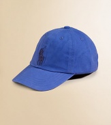 A sporty baseball cap is crafted in durable cotton chino with Ralph Lauren's embroidered Big Pony for an iconic look.Six-panel constructionSeamed billEmbroidered ventilating grommetsAdjustable buckle strapCottonSpot cleanImported