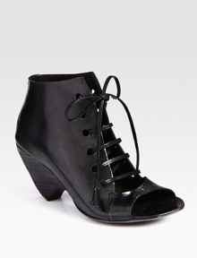 Topped with an open front and skinny laces, this leather classic will transition smoothly from season to season. Stacked heel, 3 (75mm)Leather upperLeather lining and solePadded insoleMade in Italy Topped with an open front and skinny laces, this leather classic will transition smoothly from season to season. Stacked heel, 3 (75mm)Leather upperLeather lining and solePadded insoleMade in Italy