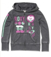 Beachy style and comfort. She's can snuggle into this hoodie from Roxy for a cozy look when the temperature drops.