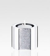 A stunning stainless steel tea light radiates timeless sophistication with an array of tiny, faceted clear crystals. Candles not included 2½H X 2 diam. Made in Austria 