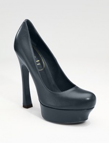 Classic leather style stands tall on a modern platform.Self-covered heel, 5¼ (130mm) Covered platform, 1¼ (30mm) Compares to a 4 heel (100mm) Leather lining and sole Padded insole Made in ItalyOUR FIT MODEL RECOMMENDS ordering one half size up as this style runs small. Classic leather style stands tall on a modern platform.Self-covered heel, 5¼ (130mm) Covered platform, 1¼ (30mm) Compares to a 4 heel (100mm) Leather lining and sole Padded insole Made in ItalyOUR FIT MODEL RECOMMENDS ordering one half size up as this style runs small.