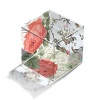 Cube shaped crystal paperweight featuring