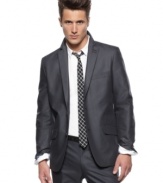 A modern two-button closure and fit has this blazer from INC adding sophistication to your workweek wardrobe.
