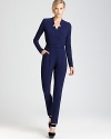 Slip into chic in a singular step with this double-breasted Rachel Zoe jumpsuit. A belt cinches the waist and notch collar brings a flattering neckline.