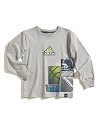 A longsleeve tee is updated with sporty prints and undefeated season print for your little winner.