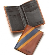 Go mod with this handsome double stripe credit card case from Paul Smith, with 6 credit card slots and a small cash compartment.