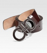 A clean, finishing touch to any ensemble, crafted in sleek, polished leather with signature enamel gancini buckle.LeatherAbout 2 wideMade in Italy