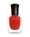 Created with supermodel Dree Hemingway, modern sheer-ish red orange.