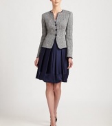 Classic basketweave tweed, in a form-fitting style secured by three front buttons.CollarlessFront button closuresBust dartsVented cuffsAbout 21 from shoulder to hem43% cotton/17% viscose/14% polyester/10% acrylic/8% polyamide/8% flaxDry cleanMade in Italy of imported fabricModel shown is 5'10 (177cm) wearing US size 4. 