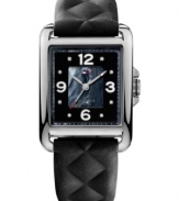 The quilted silicone strap of this Tommy Hilfiger watch adds a stylish touch to a sporty design.