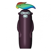 Designed by Stefano Giovannoni, with the collaboration of Rumiko Takeda. The Captain Banana corkscrew has a multicolored rotating parrot on his head, in reality the handle of the corkscrew, while the chunky body enables you to firmly grip it when using. The components parts of Captain Banana are molded in separate pieces (body, parrot, arms) and subsequently decorated and assembled like wooden figurines, allowing more emphasis to be given to the decorations. Captain Banana is painted and hand-decorated using a brush, a spray gun and transfers. The vermillion screw is covered with Tefl on for easy penetration of the cork. This is a continuous rotation corkscrew: having pierced the cork. Designed by Stefano Giovannoni, with the collaboration of Rumiko Takeda. The Captain Banana corkscrew has a multicolored rotating parrot on his head, in reality the handle of the corkscrew, while the chunky body enables you to firmly grip it when using. The components parts of Captain Banana are molded in separate pieces (body, parrot, arms) and subsequently decorated and assembled like wooden figurines, allowing more emphasis to be given to the decorations. Captain Banana is painted and hand-decorated using a brush, a spray gun and transfers. The vermillion screw is covered with Tefl on for easy penetration of the cork. This is a continuous rotation corkscrew: having pierced the cork.
