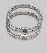 From the Classic Chain Collection. A signature sterling silver chain highlights a blue sapphire pavé clasp.Blue sapphire Sterling silver Length, about 7¼ Width, about ¼ Clasp closure Made in Bali Please note: Bracelets sold separately. 