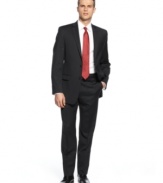 The sophisticated standard. Every guy needs one - make your black suit this slim-fit look from Calvin Klein.