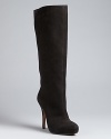 The height of elegance in sensual suede, these Enzo Angiolini boots stand tall with workwear or dressed-up styles.