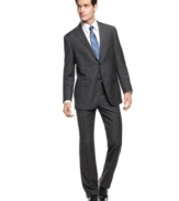 Suit up. This charcoal style from Hart Shaffner & Marx has a modern fit you can wear anywhere.