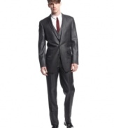 The suit makes the man. This three-piece look from Kenneth Cole makes the man dapper.