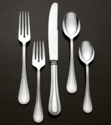 Reminiscent of the beautiful grosgrain fabric that makes her dresses a cut above, the Grosgrain collection from renowned dress designer Vera Wang features elegant teardrop handles and a delicate, simple pattern to lend graceful touches to any meal. 3-piece serving set (not shown) includes 1 pierced serving spoon, 1 sugar spoon and 1 pie server.