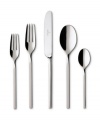 With its modern, minimal design, the 64-piece New Wave flatware set from Villeroy & Boch imparts sleek sophistication to any setting. Exquisitely fashioned in gleaming 18/10 stainless steel.