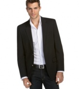 Add some formal style to any look with this sleek wool blazer from Alfani RED.