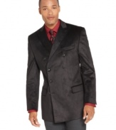 With a handsome finish, this blazer from Sean John instantly sets your dress wardrobe apart.