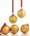 Simply brilliant, Martha Stewart Collection Christmas ornaments will be an annual favorite in glass that's striped and spotted with brilliant gold glitter.