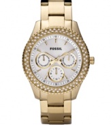 Inspired by menswear and glammed up with glitz, this Stella watch by Fossil is uniquely yours.