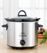 Slow cooking in a crock pot gives you the freedom to prepare mouth-watering dishes hours ahead of mealtime. Wrap around heating cooks food thoroughly. Glass lid keeps ingredients moist. Removable insert for easy cleaning. Manufacturer's 1-year warranty. Model 3040-BC.