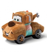 Mater races to save the world in Disney/Pixar's CARS 2!Though he is big and clunky, this soft plush modeled after the movie's cheerful character will surely race into any child's heart!