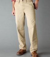 Cool comfort and classic charm help these well-worn khakis from Dockers offer the look and feel of an old favorite from the very first wear.
