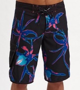 A photo-negative floral print enlivens a modern, quick-dry favorite styled with a long inseam and easy fit. Lace-up drawstring waist Mesh lining Inseam, about 12 Polyester Machine wash Imported 