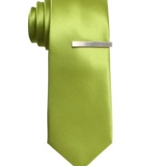 Boost your dress wardrobe with the shot of cool color on this skinny tie from Alfani RED.