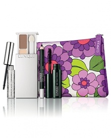 Cream Shaper For Eyes defines with a hint of shimmer. Lash Building Primer conditions, readies lashes for the lush, plush effects of High Impact Mascara. Quick Eyes Cream Shadow glides on crease-proof color. All in a mini cosmetics bag. Cream Shaper For Eyes defines with a hint of shimmer. Lash Building Primer conditions, readies lashes for the lush, plush effects of High Impact Mascara. Quick Eyes Cream Shadow glides on crease-proof color. All in a mini cosmetics bag.