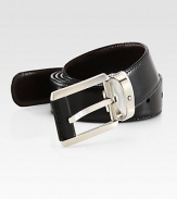 Versatility is key with this smooth, reversible leather style with palladium-plated buckle, with logo detail.LeatherAbout 1¼ wideImported