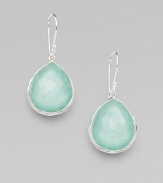 EXCLUSIVELY AT SAKS. From the Wonderland Collection. A graceful teardrop of faceted crystal with aqua accent, set in polished sterling silver.Crystal and clear quartz Sterling silver Length, about 1¼ Ear wire Imported