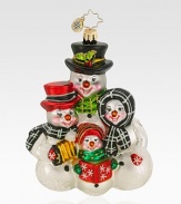 EXCLUSIVELY AT SAKS. Featuring a frosty troupe of carolers rendered in gorgeous glittered glass, this charming European ornament makes a sparkling addition to the tree.Mouthblown, handpainted glass 5¼ high Made in Poland