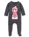 This Little Marc Jacobs footed romper touts a sweet snowflake girl graphic--a whimsical winter essential.