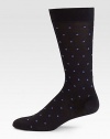 Make a significant style statement north of your dress shoes in these mini-dot patterned socks, finished in a smooth cotton-blend for long-lasting style and comfort.Mid-calf height75% cotton/25% nylonMachine washMade in Italy