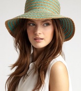 Lightweight, packable bucket style made of color fast grosgrain ribbon and squishee braid.Brim, about 3¼ wide 50% poly ribbon/17½% viscose/14% polypropylene/13½% recycled polypropylene/2½% silk/2½% polyester Machine Wash Imported 