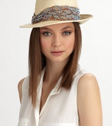A beaded, sequined band elevates this chic, casual style.90% hemp/10% cottonRuched, sequined bandBrim, about 2¼Hand washMade in USA of imported fabric