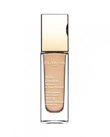 A light-reflecting, hydrating foundation formulated, with SPF 10, that perfectly combines mineral and plant active ingredients to create a naturally radiant complexion. The unique blend of ingredients continuously hydrates and protects the skin, beautifully enhancing the complexion with a new radiance. Benefits• Satin finish• Oil-free• Medium coverage• For all skin types• Triple protection against free radicals, pollution and UV rays.• Dermatologist tested. Non-comedogenic.• Available in 9 shadesKey Ingredients• Light Optimizing Complex – Captures and diffuses light so that imperfections and fine lines are minimized.• Pink Opal – Diffuses light, giving the complexion an unrivaled radiance.• Pink Algae – Offers hydrating and stimulating benefits to comfort and tone the skin/• Mineral and Vegetal Extracts – Active ingredients formulated in pure water provide the skin with benefits to beautifully enhance the complexion with a new radiance.