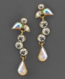 Sweet and sparkly drop earrings by Givenchy. Crafted in silvertone mixed metal and crystal accents. Approximate drop: 2 inches. Sweet and sparkly drop earrings by Givenchy. Crafted in silvertone mixed metal and crystal accents. Approximate drop: 2 inches.