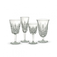 The world's most popular crystal pattern, named for Count Waterford's 12th Century Lismore Castle.Shown from left to right: 8 oz Goblet, 4 oz Contemporary Champagne, 4 oz White Wine, 4oz Claret. The world's most popular crystal pattern, named for Count Waterford's 12th Century Lismore Castle.Shown from left to right: 8 oz Goblet, 4 oz Contemporary Champagne, 4 oz White Wine, 4oz Claret.