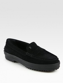 Comfortable rubber sole enhances this everyday suede essential. Suede upperLeather liningRubber solePadded insoleMade in Italy Comfortable rubber sole enhances this everyday suede essential. Suede upperLeather liningRubber solePadded insoleMade in Italy