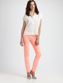 An everyday essential updated in a breezy silk in a tailored short-sleeves silhouette.Point collarShort sleevesButton-down placketAbout 25 from shoulder to hemSilkDry cleanImportedModel shown is 5'9 (175cm) wearing US size Small. An everyday essential updated in a breezy silk in a tailored short-sleeves silhouette.Point collarShort sleevesButton-down placketAbout 25 from shoulder to hemSilkDry cleanImportedModel shown is 5'9 (175cm) wearing US size Small.